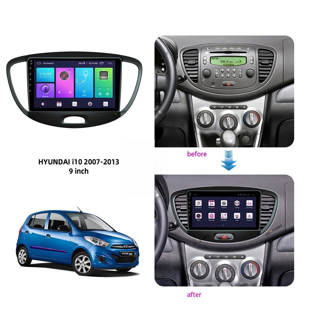 Mặt dưỡng i10 2007 - 2013 (9 inch)