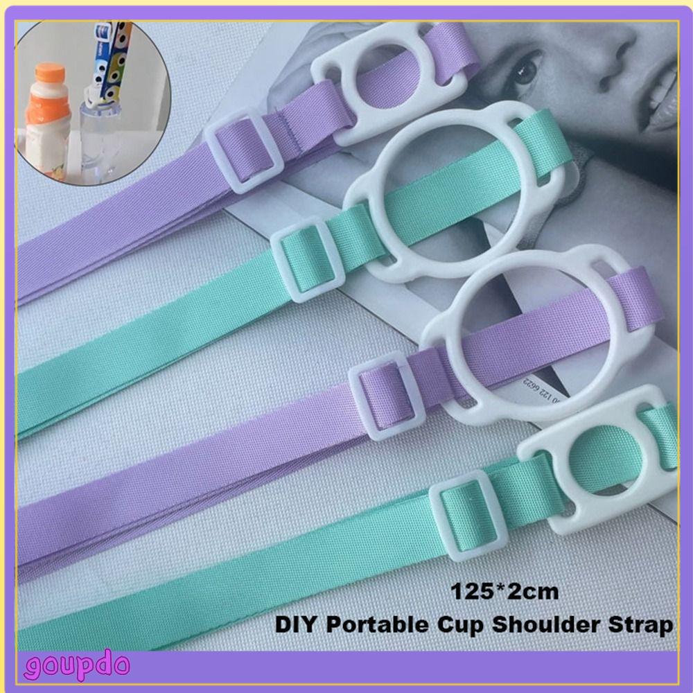 GOUPDO Có thể điều chỉnh Dây đeo giữ chai nước Di động Nhiều màu Dây đeo vai cốc tự làm  Thuận tiện Dây khóa Ấm đun nước Phụ kiện du lịch cắm trại dã ngoại