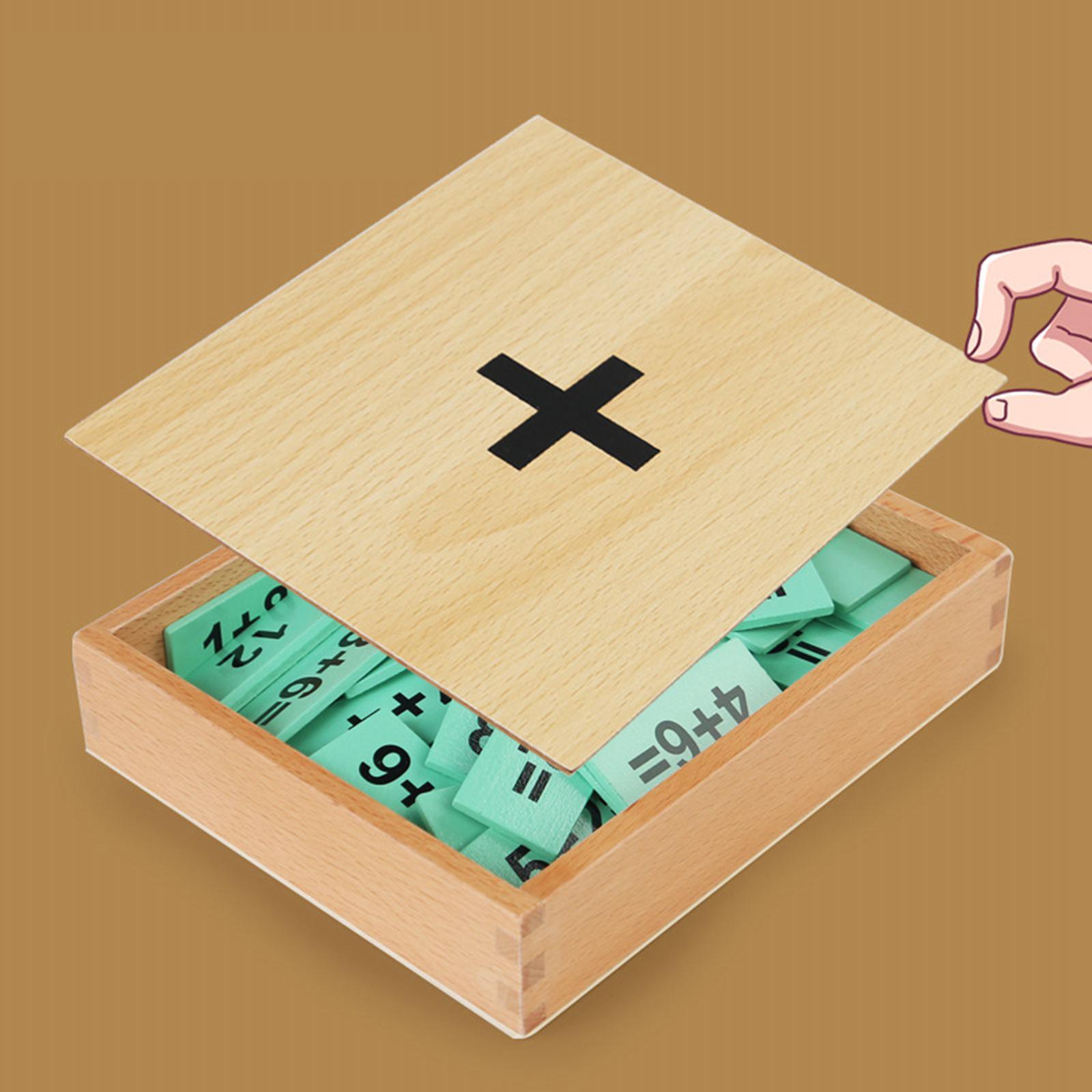 Perfeclan Montessori Mathematics Toys Practical Lightweight Educational Toys Mental Arithmetic Box Wood for Preschool Home Boys Girls