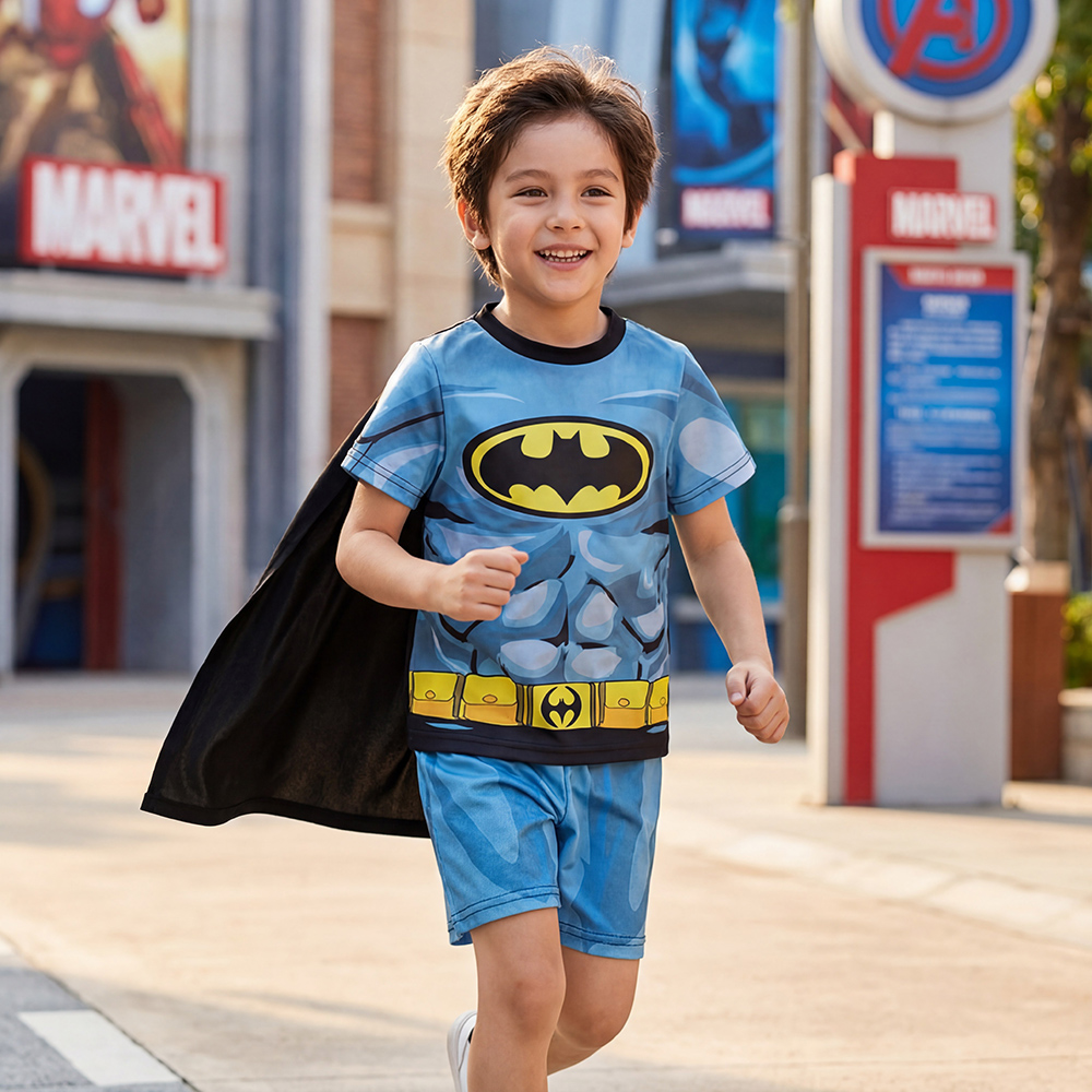 Baby Boy Clothes Set Cartoon Marvel Superhero Batman Short Sleeve Outfits Cotton Toddler Kids Clothing Sets 1-7 Years