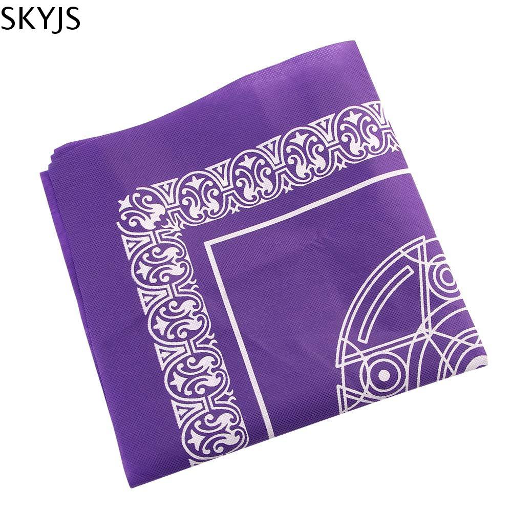 SKYJS Trò chơi bài Đồ dùng phù thủy Mười hai Chòm sao Chiêm tinh 49x49cm Vải bàn thờ Tarot Khăn trải bàn Tarot Vải bài Tarot Bạt bài Tarot
