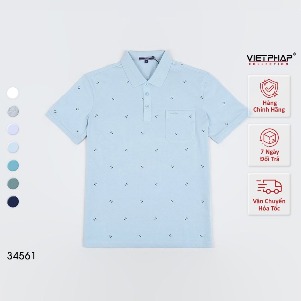 Men's Polo Shirt Printed with High Quality Cotton, Reguler Fit Form, Cool and Luxurious Viet Phap 34561