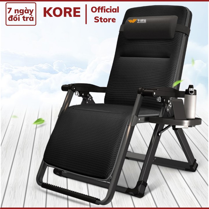 Ghế xếp thư giãn 4D ngồi đọc sách nằm ngủ khung kim loại điều chỉnh độ ngả gấp gọn tiện lợi