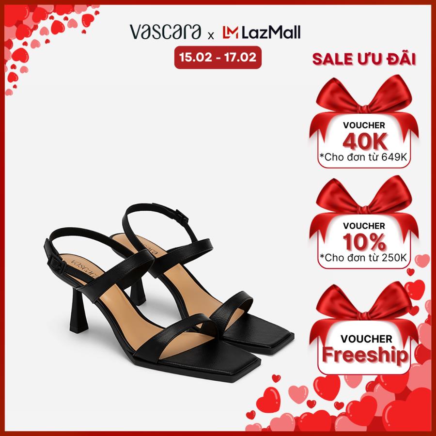   Voucher 10% | 15.02 - 17.02  Vascara Giày Sandal Mũi Vuông Nhấn Cạnh Viền Đế - SDN 0744 