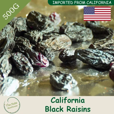 The Nuts Warehouse Black Raisin California 500g Healthy Nutritious Natural Snack Dried Fruit Reduces Stroke Risk Free of Gluten Toxin