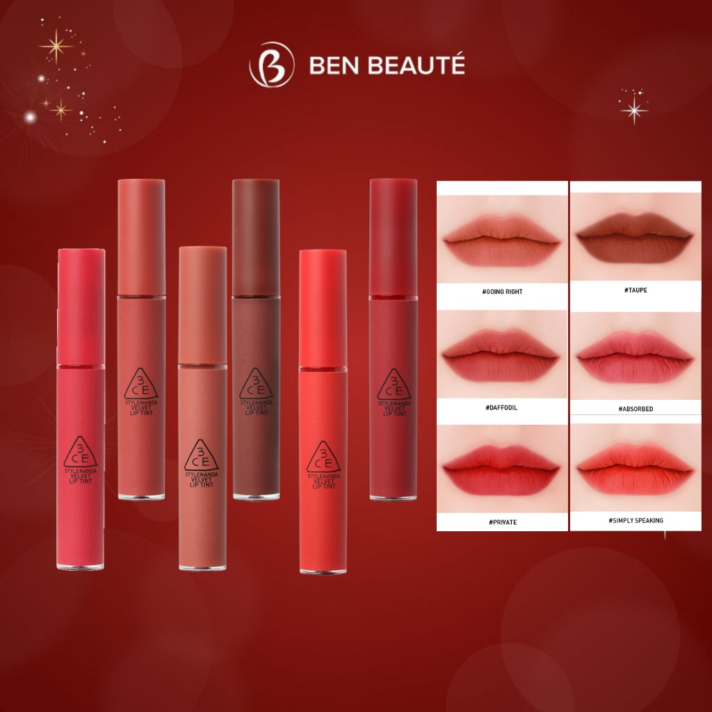 Son Kem Lì 3CE Mịn Màng Như Nhung 3CE Velvet Lip Tint 4g version 2017