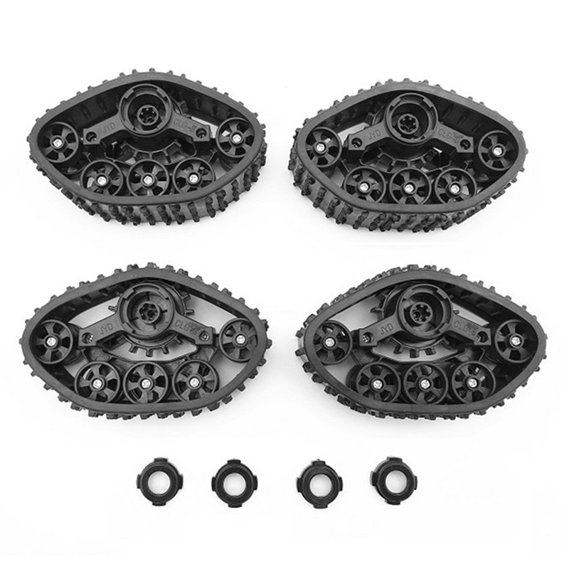 4Pcs Snow Track Wheel Tire Wheel Tire for C14 C24 C24-1 B14 B24 1/16 RC Car Upgrade Parts Accessories