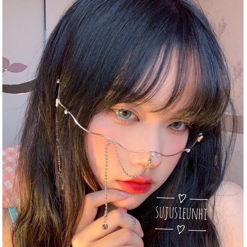 Vòng choker mảnh đeo cổ, đeo đầu, đeo trán, giả kính
