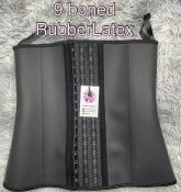 9 Boned rubber latex waist trainer shapewear