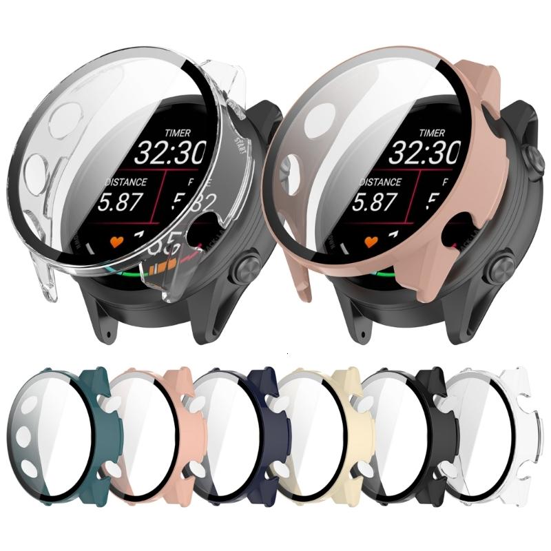 Siêu mỏng trộn Vỏ bảo vệ SmartWatch Chống xước kính cường lực thích hợp cho đồng hồ forerunner570 sử dụng