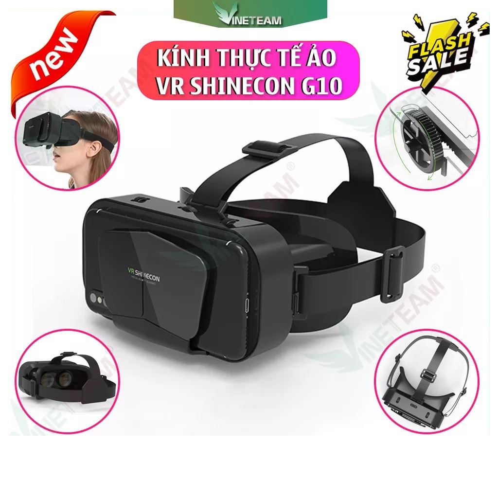  Kính Thực Tế Ảo Cho Điện Thoại VR Shinecon G10-4.7 Góc Rộng -7.0 inch Xem Phim Giải Trí 3D Cao Cấp Phiên Bản Mới 2021 