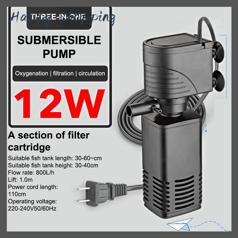 [THS Store] COD Nhựa 3 Trong 1 Fish Tank Lọc Lọc Tăng Oxy Không Khí Aquarium Lọc Với Bên Trong Miếng Bọt Biển 4 6 12 20 30W - 4