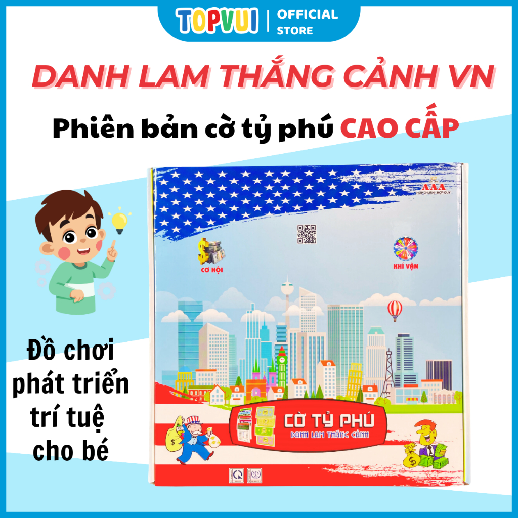 Cờ tỷ phú danh lam thắng cảnh Việt Nam LIÊN HIỆP THÀNH, Bàn lớn giấy tiện lợi có thể gấp lại, Giúp trẻ em vừa chơi vừa học về quê hương đất nước