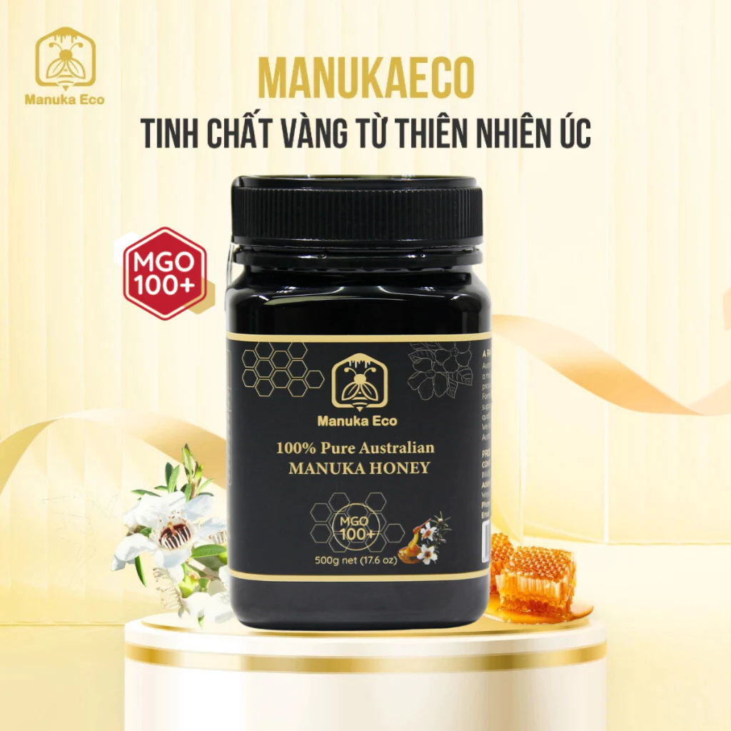 Mật ong Manuka Eco Nhập Khẩu Úc Nguyên Chất Tự Nhiên, Bổ Sung Dinh Dưỡng, Tăng Sức Đề Kháng