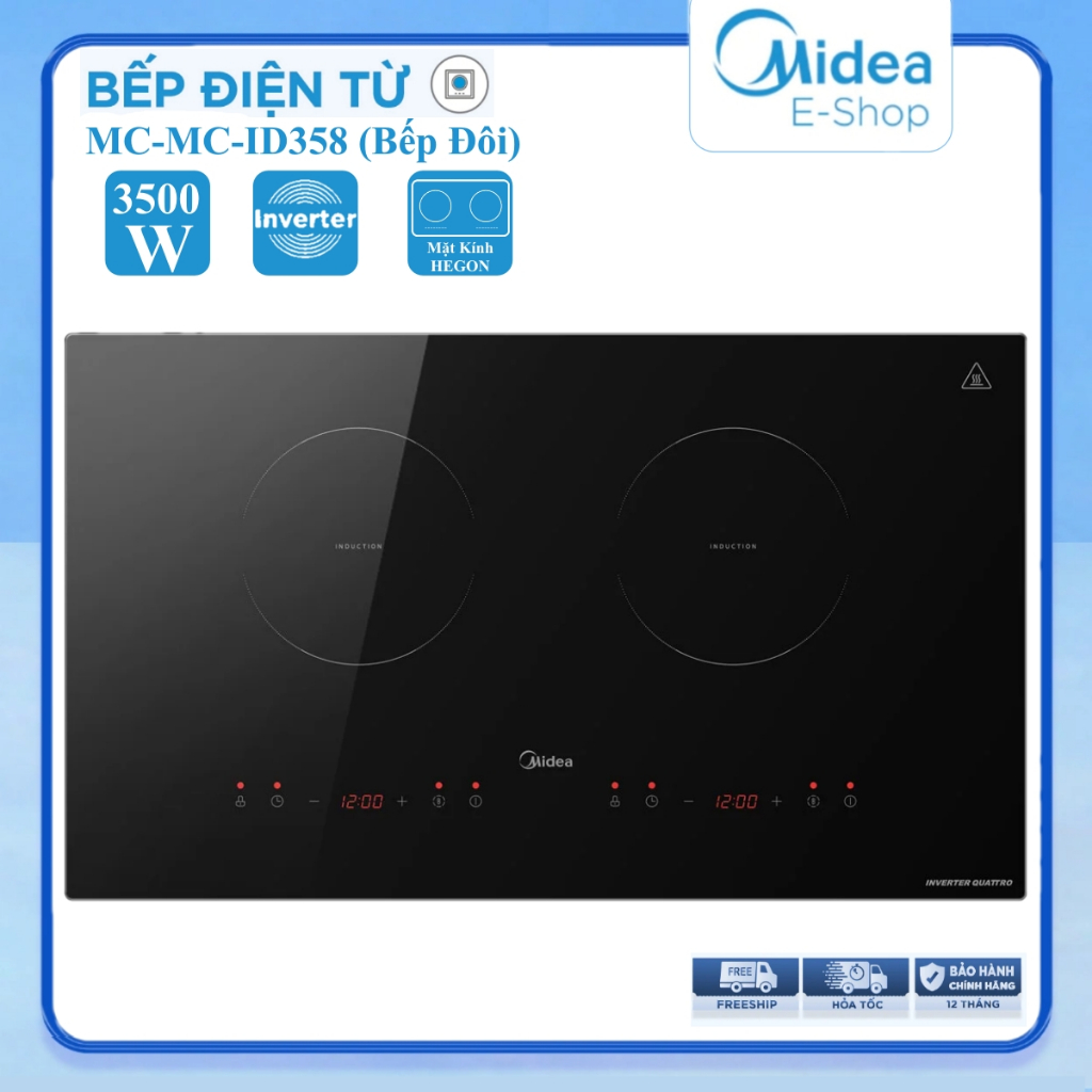 Bếp Từ Midea MC-ID358 (Bếp Từ Đôi, Bếp Điện Từ Inverter Công suất 3500W)