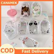 CANAMEK Phim hoạt hình rõ ràng ngoài trời Túi Búp bê đồ chơi trong suốt hiển thị túi lưu trữ hộp Pouch hộp bí ẩn với Keychain dễ thương Búp bê túi tổ chức chống bụi trường hợp
