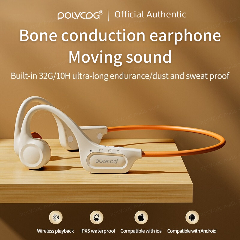 POLVCDG IPX6 Waterproof Bone Conduction Headphones Original High Quality Bass Wireless Earbuds Sports Headphones True Wireless Bluetooth Earphones