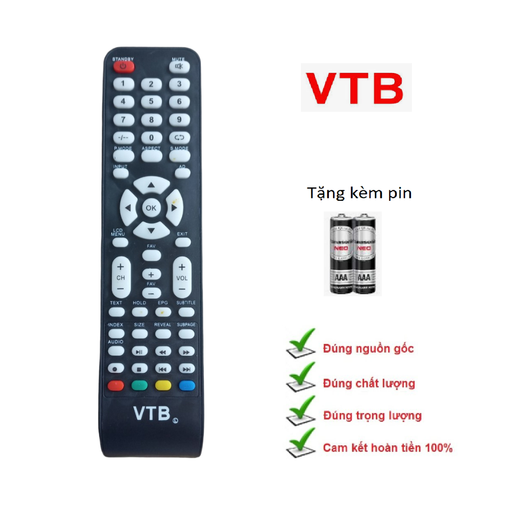 Điều khiển tivi VTB Remote điều khiển tivi VTB LV3269 hàng tốt