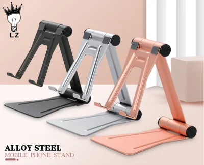 【Local Stock】 Alloy steel 45 Degree Multi-Angle Adjustable Mobile Phone Stand Holder for SAMSUNG, Apple iPhone, Xiaomi, LG, Huawei, ASUS, VIVO, OPPO