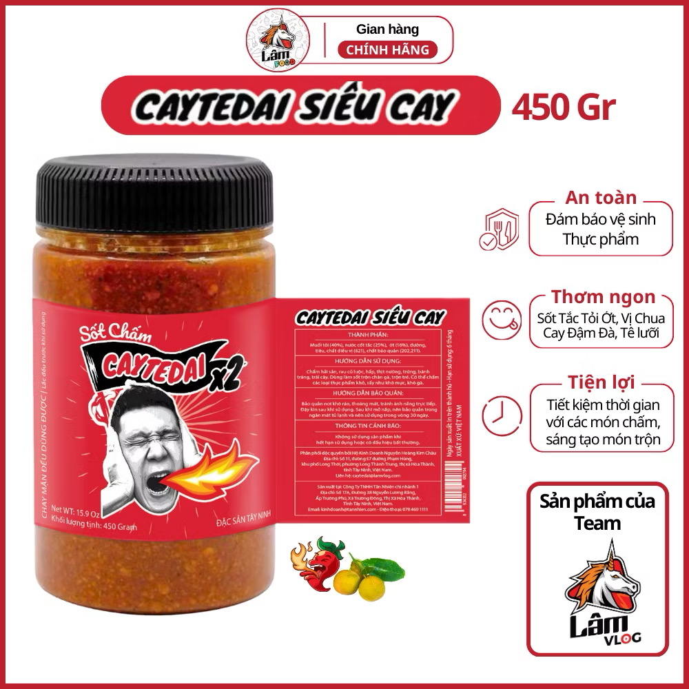 Sốt Chấm CayTeDai x2 SIÊU CAY - Sốt Muối Chấm Lâm Vlog Cay Tê Dại