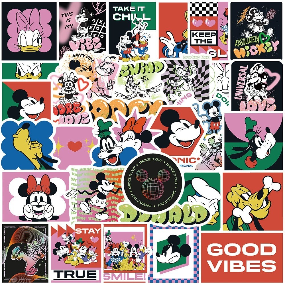 สติกเกอร์ มิกกี้เมาส์ ดิสนีย์ STICKER กันน้ำ ของแท้ DIY 50Pcs Disney Mickey