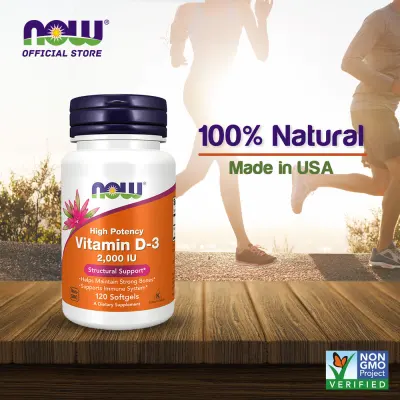 NOW FOODS Supplements, Vitamin D-3 2,000 IU, High Potency, Structural Support*, 120 Softgels