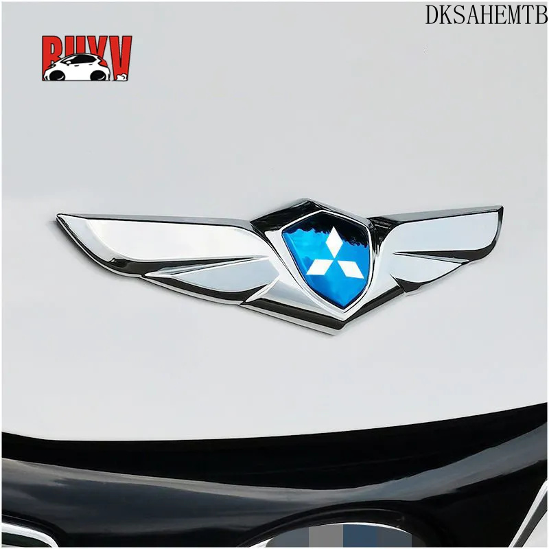 【Mitsubishi】Emblem Logo Metal Mitsubishi Stainless Steel Car Logo Eetal Badge Car Front Cover Car Hood Metal Ornaments Angel Wings Stickers Car Decoration car accessories Car Emblem Metal ราคา 293 บาท*ส่งฟรี