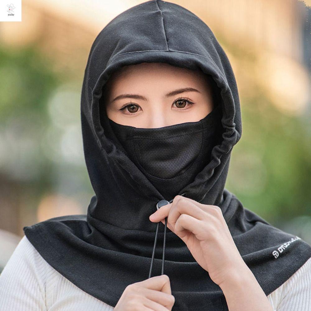 YOCKY 3 trong 1 Mũ đi xe đạp Lông cừu Chống lạnh Mũ len mùa đông Mũ xe máy xe đạp Bảo vệ cổ Mũ ấm, khẩu trang, khăn quàng cổ Phụ nữ Nam giới
