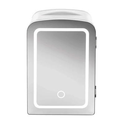 Mini Portable Beauty Fridge Refrigerator 5 Liter Cooler & Warmer LED Lighting Mirror for Skincare,Bedroom Travel