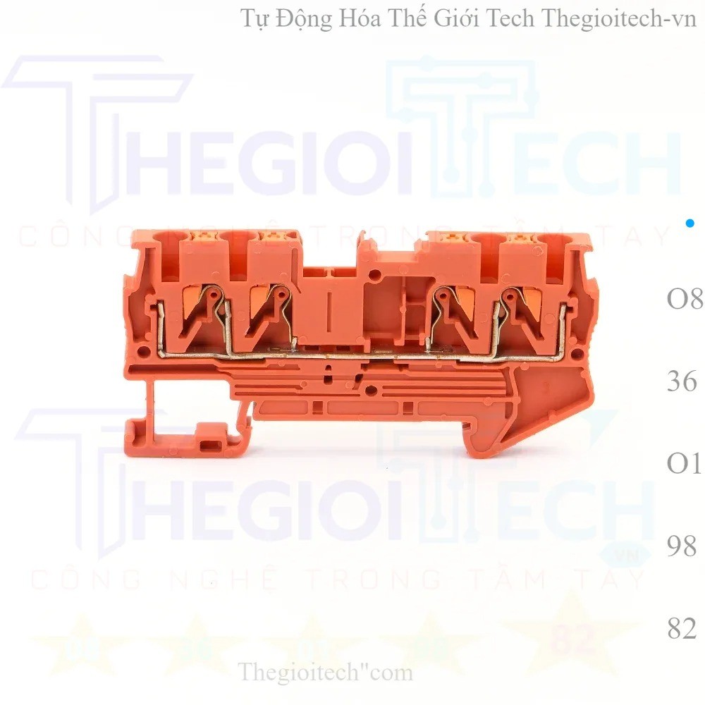 10 cái khối thiết bị đầu cuối PT2.5-QUATTRO PTTB2.5 4 dây dẫn Din Rail dây điện mùa xuân kết nối đẩy trong dây dẫn dây - Orange