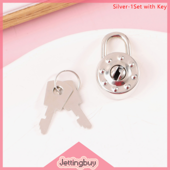 Flash Sale 1 Bộ ổ khóa hình tròn nhỏ ổ khóa kim khí hành lý có khóa để đi du lịch Hộp trang sức đám cưới Vali đựng sách nhật ký