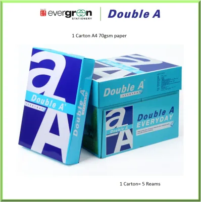 Double A A4 70GSM papers (5 Reams per Carton)