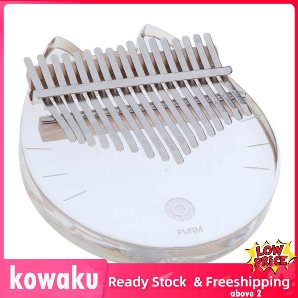 Kowaku Xách Tay mới dễ thương 17 Key Kalimba Acrylic Ngón Tay mbira Ngón Tay Cái Quà Tặng Đàn Piano 157x130mm