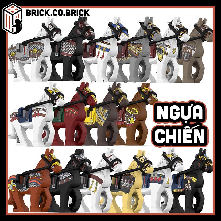 Tam Quốc Tướng Chiến Mã Đồ chơi Lắp ráp Ngựa chiến Tam Quốc Diễn Nghĩa Mô hình Ngựa Chiến DV107-DV125