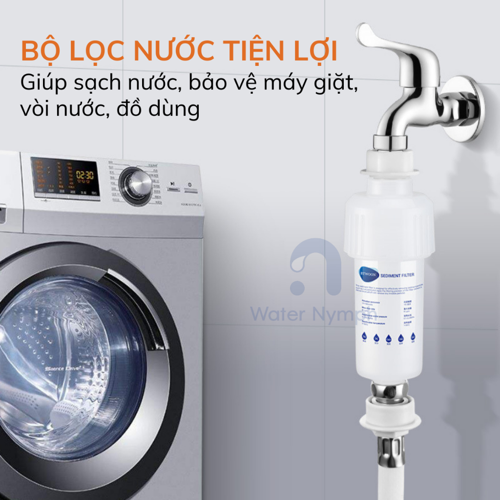 Bộ lọc nước máy giặt, vòi hoa sen, bình nóng lạnh, vòi sen tắm NOP Waternymph