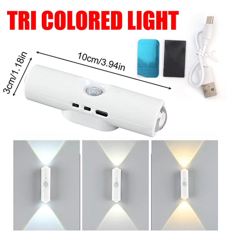 【COD/Original】3/7 Colors Changing Sensor Night Light Wireless Portable RGB Gradient Wall Lamp Energy Saving Rechargeable Wall LED Lamp Home Decoration