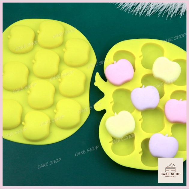 Hcm-khuôn silicon quả táo dễ thương làm socola, đậu hũ non, thạch rau câu, pudding, làm xà bông cakeshop