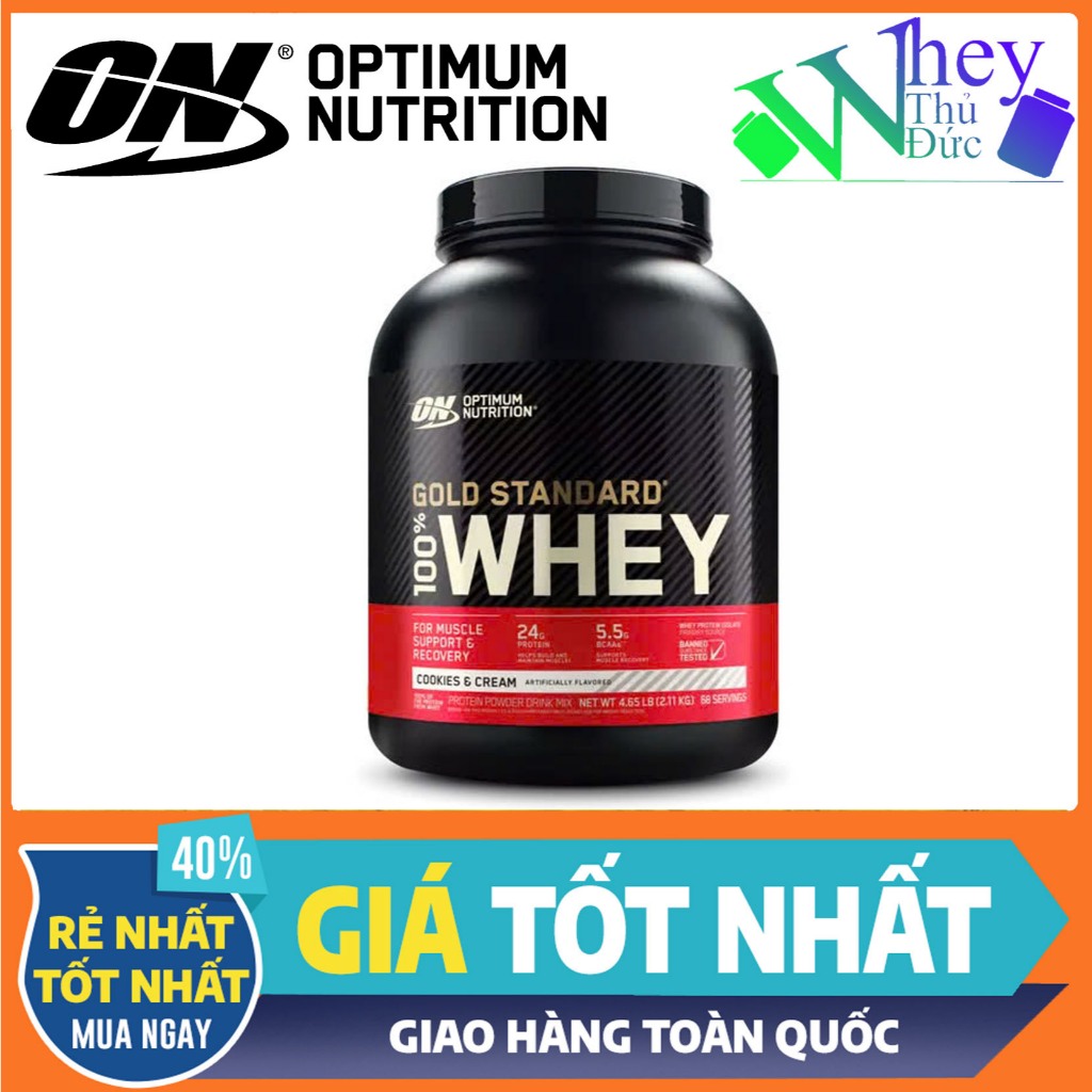 [Chính hãng] Sữa tăng cơ 100% Whey ON GOLD STANDARD 5lbs (Optimum Nutrition) - Cookie Cream