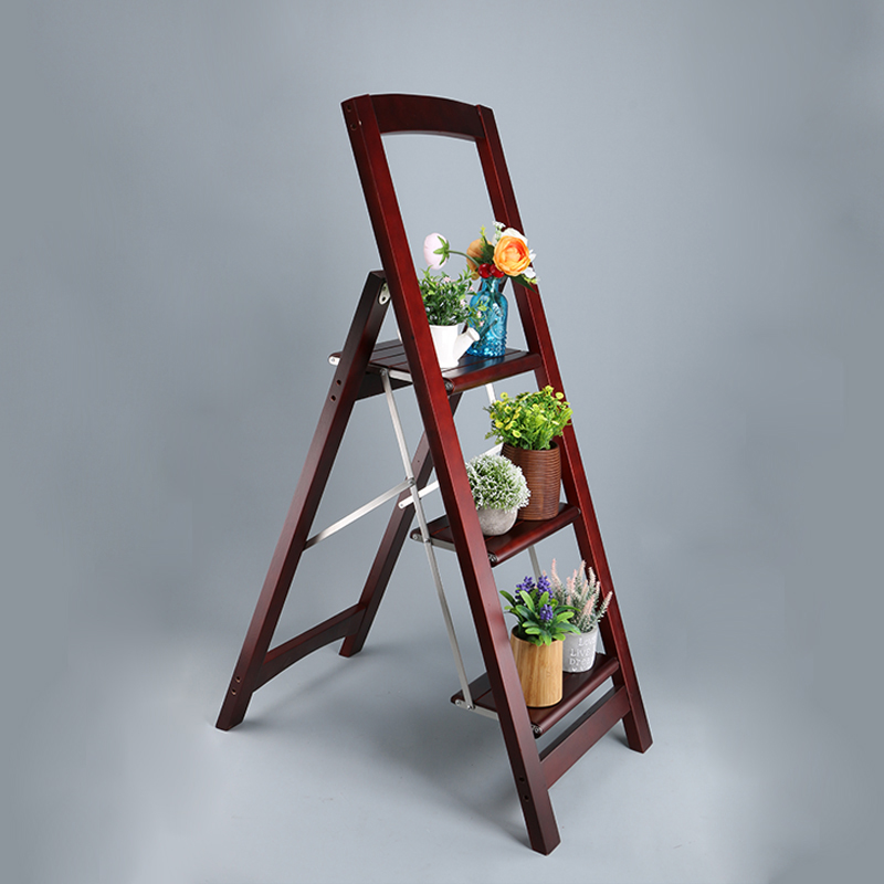 Good Quality 3 Step Folding Ladder Safety Household Wood Stepladder