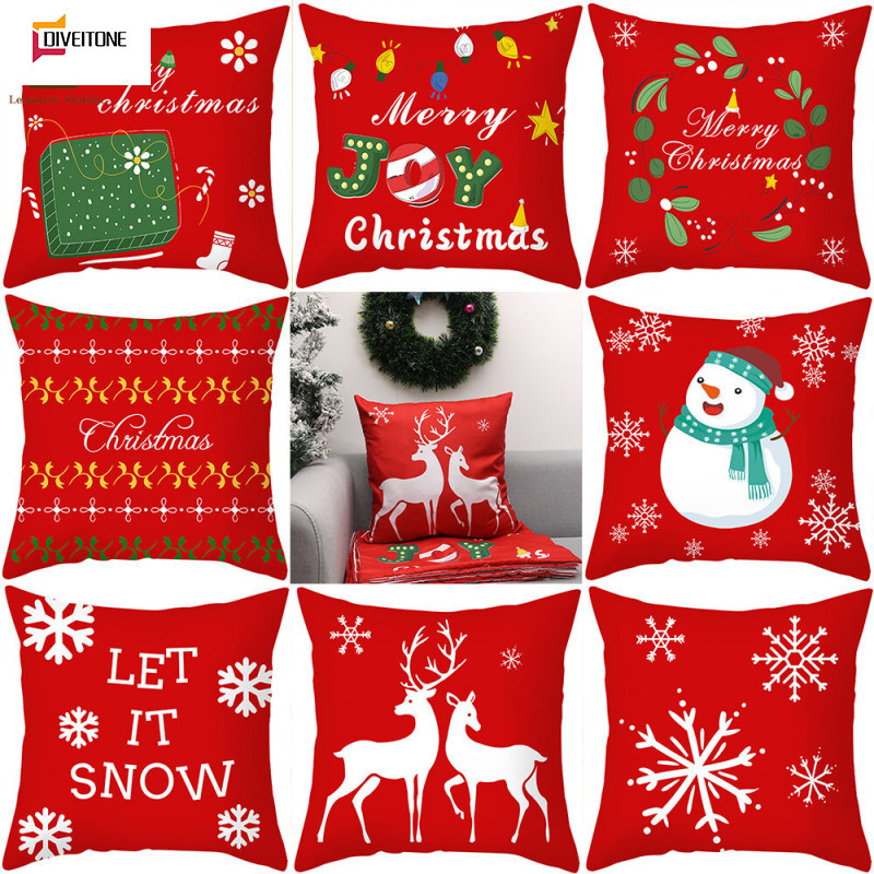 45X4ปกนวมคริสต์มาสขนาด5ซม. ลายปลอกหมอนอิงพิมพ์ลายสีสันสดใสสำหรับบ้านห้องนั่งเล่นโซฟาตกแต่งปลอกหมอนสี่เหลี่ยม ราคา 37 บาท*ส่งฟรี