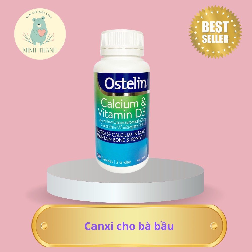 Viên uống bổ sung Canxi và Vitamin D3 cho mẹ bầu Ostelin Calcium &amp; Vitamin D3 130 viên Úc