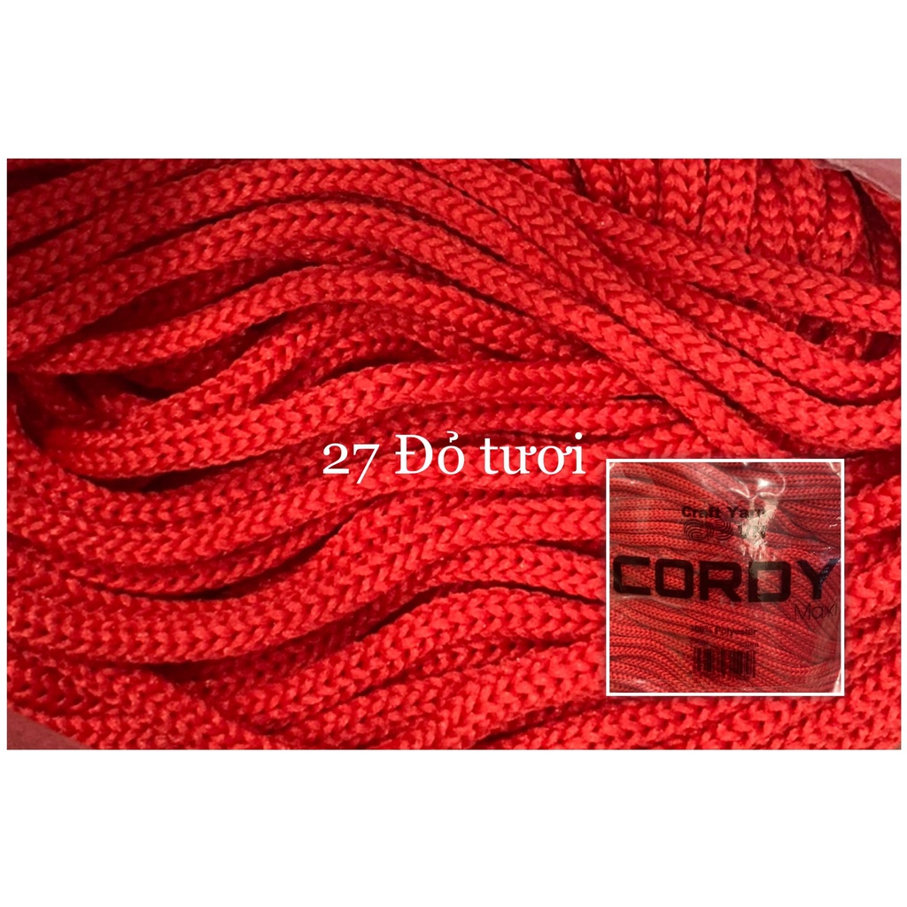 Sợi dệt 3mm Cordy Maxi Craft Yarn móc túi xách mũ thời trang cuộn 330g