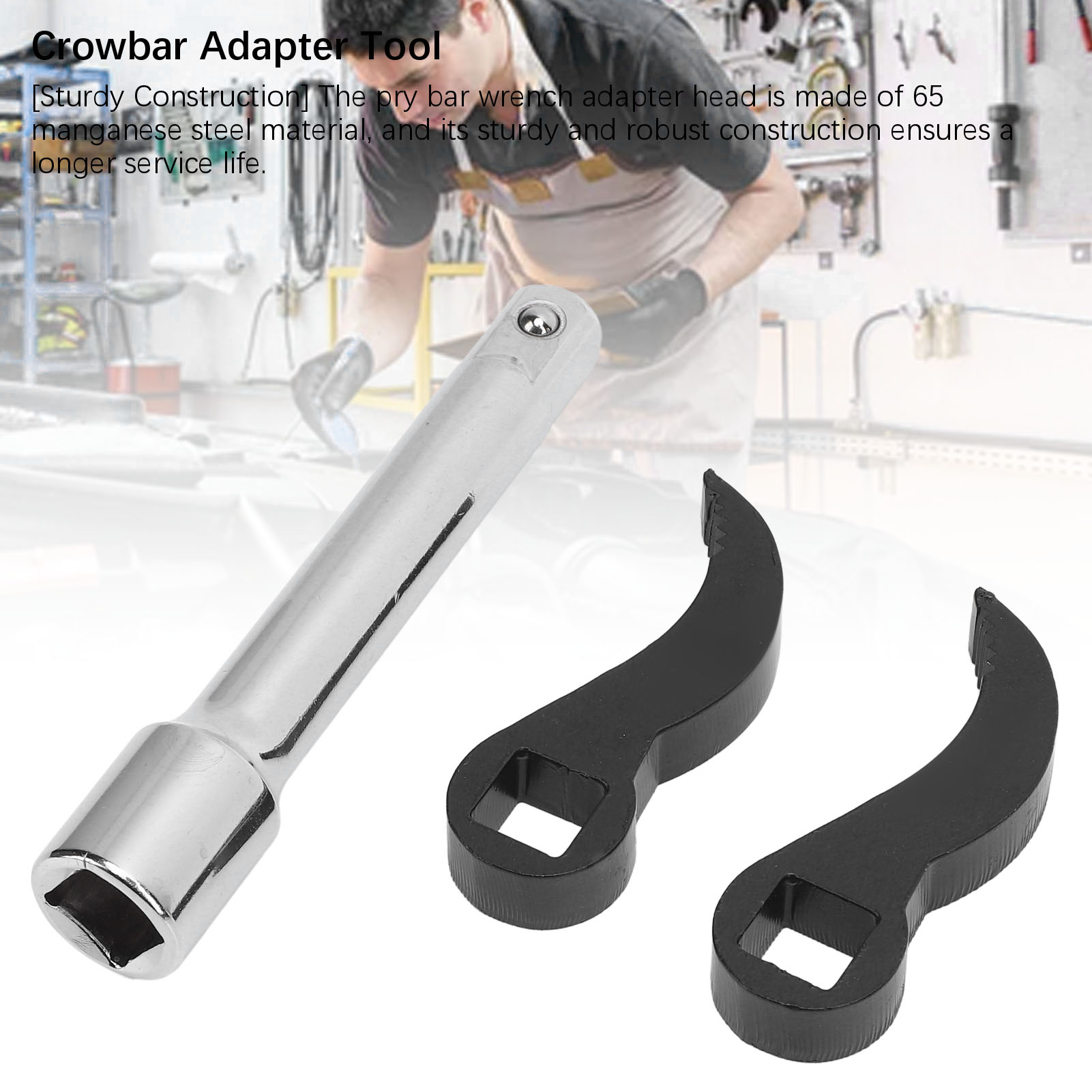 3 cái Thanh cạy nắp cờ lê Bộ chuyển đổi đầu 1/2 inch ổ đĩa vuông Bộ chuyển đổi đầu công cụ với thanh mở rộng nửa trục loại bỏ sửa chữa xe công cụ góc đầu thanh cạy nắp