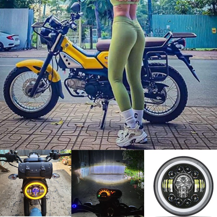 Combo chóa gáo đèn pha 7 inch 19cm dùng chp yamaha PG1