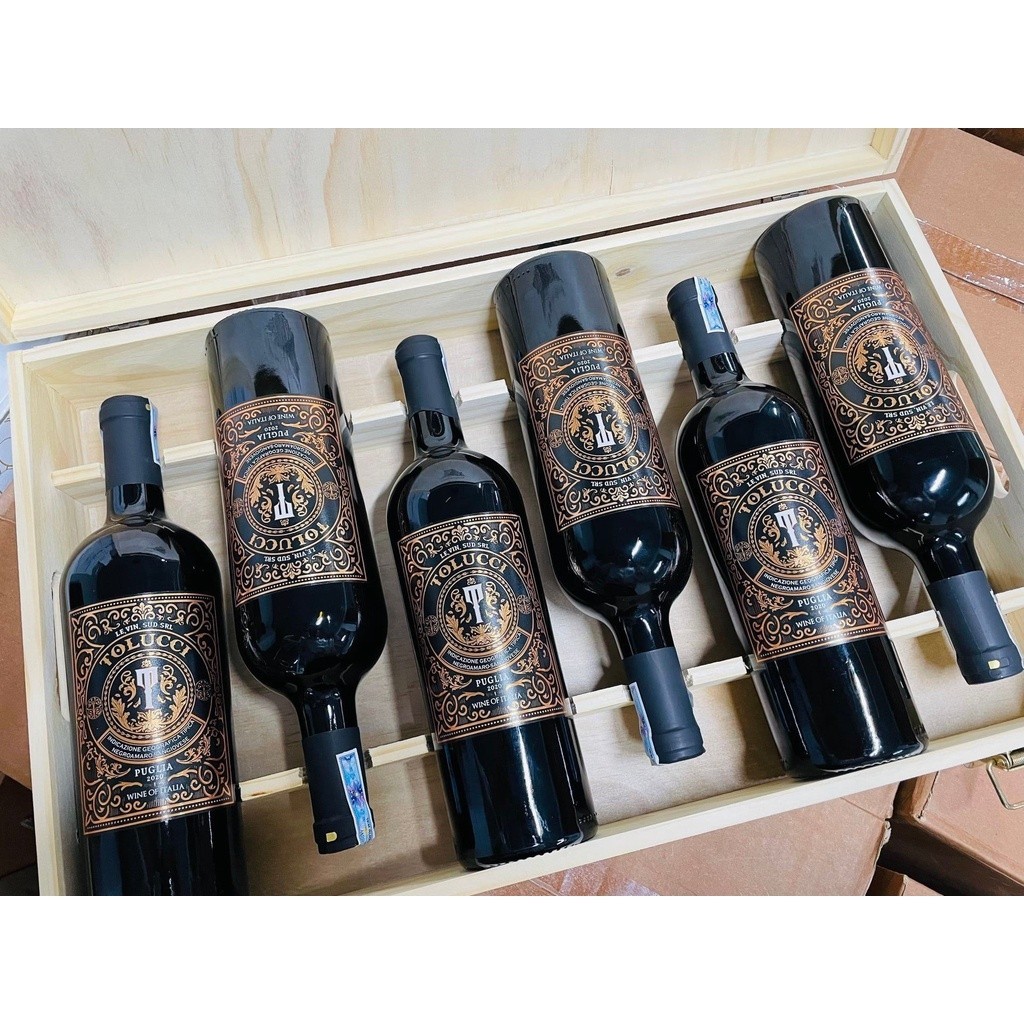 Quà tặng cao cấp 6 chai vang Ý Tolucci 14 Rosso- HG6