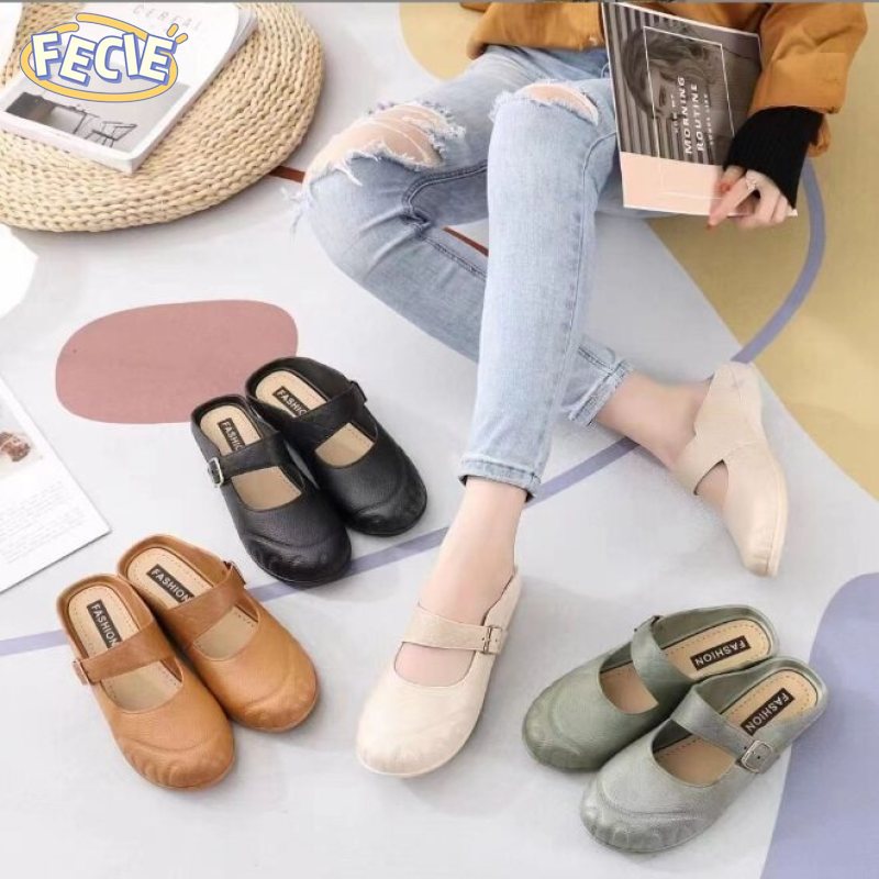 Xăng đan, giày đế bằng, Giày cao gót hở, Giày nữ phong cách Hàn Quốc, xăng đan baotou 4 màu, Giày thường ngày nữ hiện đại và thoải mái.