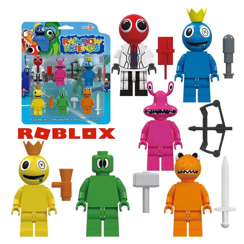 7pcs/set Roblox Rainbow Friends Minifigures Funny Assembled Building Block  Action Figures Kids Toy