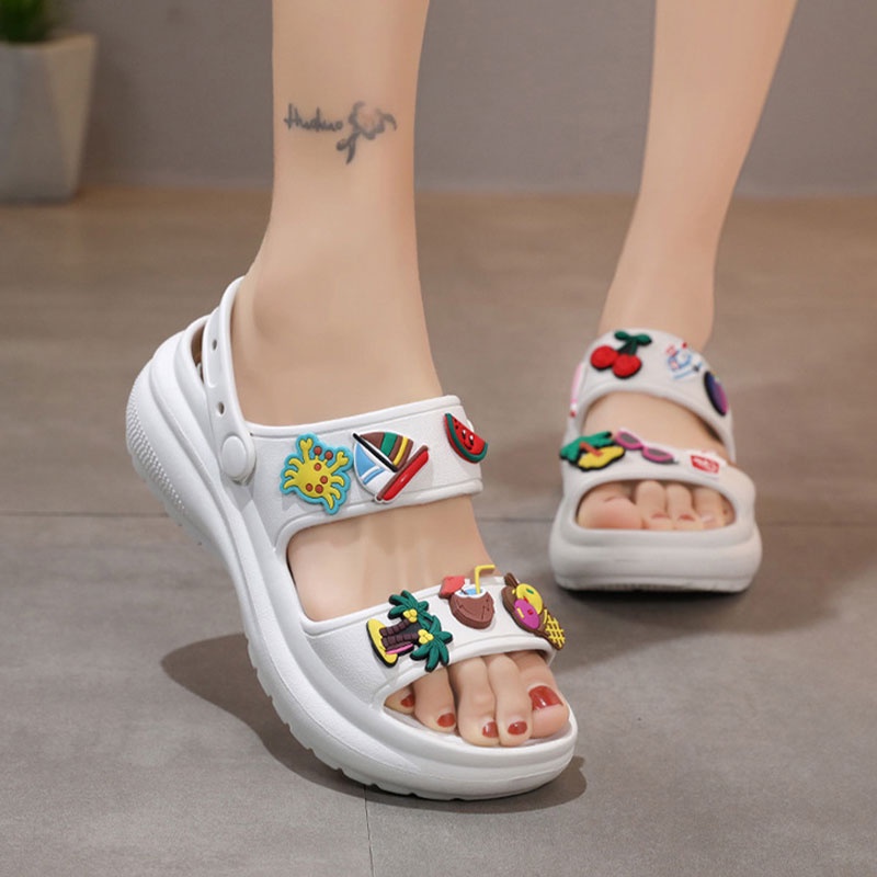 sdfsed Xăng đan Đế Dày 6cm Mềm Mại Chống Trượt Có size Lớn Thời Trang Dành Cho Nam Và Nữ sdfds