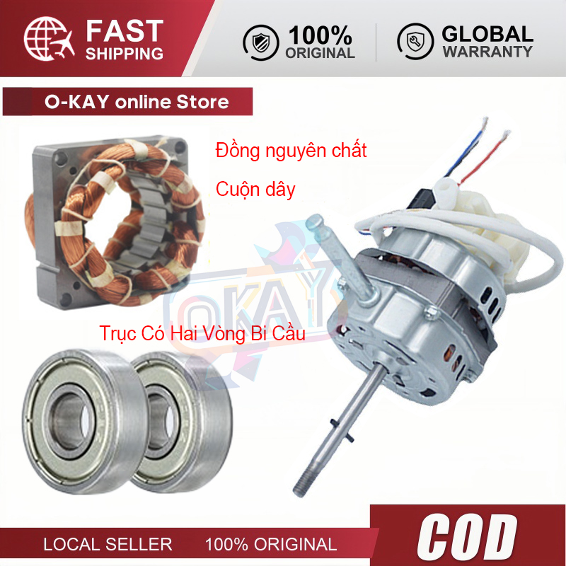 16in Đầu Quạt Không Chổi Than 220V, Cốt Đỡ 8mm, 2 Vòng Bi Có Hồi Tiếp Động Năng, Chất Lượng Cao