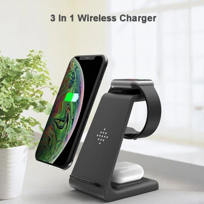 3 in 1 Wireless Charger 10W Fast Charging for iPhone 11 pro/XR/Xs Max Samsung for Apple Watch 5 4 3 Airpods pro